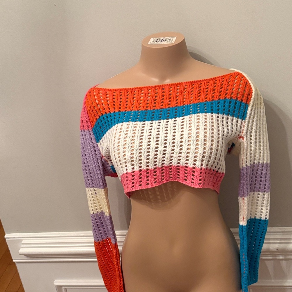 SHEIN Multicolor Off-the-Shoulder Sweater